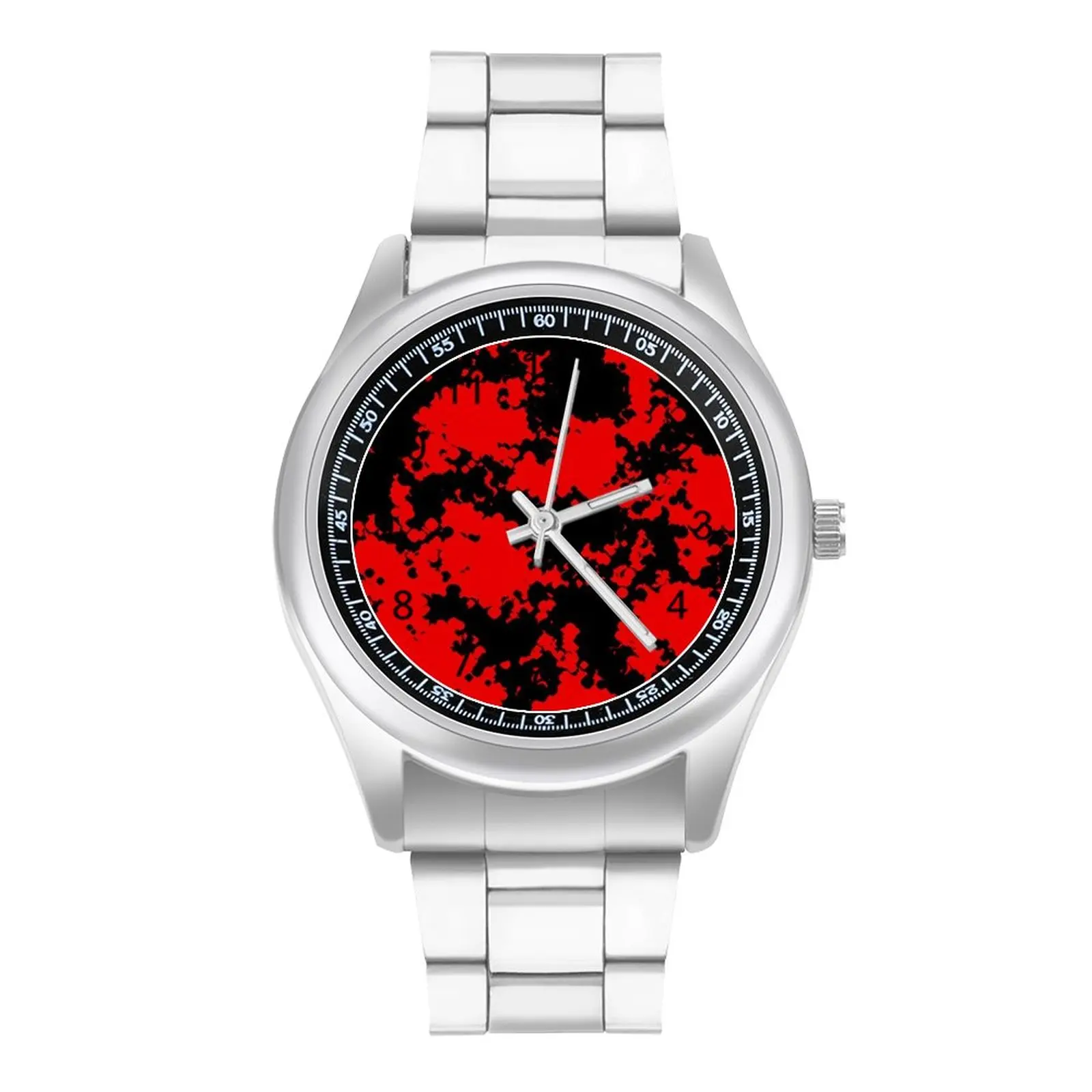 

Red And Blackmilitary Camouflage Quartz Watch Pattern Design Original Wrist Watch Stainless Men Home Design Wristwatch