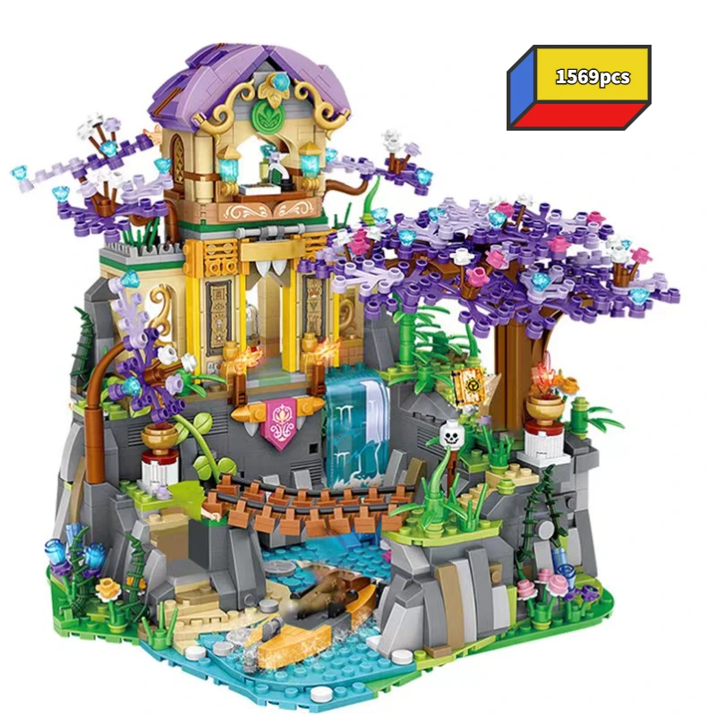

1569pcs Mini City Lost Temple Sakura Tree House Building Block MOC Creative Friends Cherry Blossom Bricks Toys for Children Gift