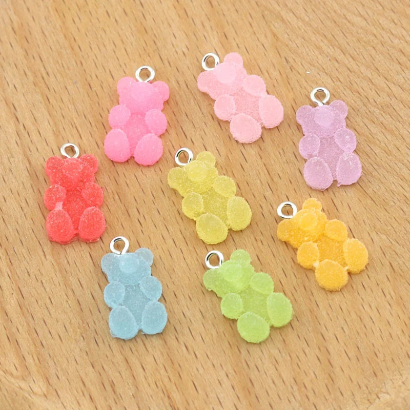 

12pcs Kawaii Nail Art Charms Cute Suger Bear Jewelry For Nail Art Decorat Trendy Resin Parts DIY Manicure Design Accessory Tools