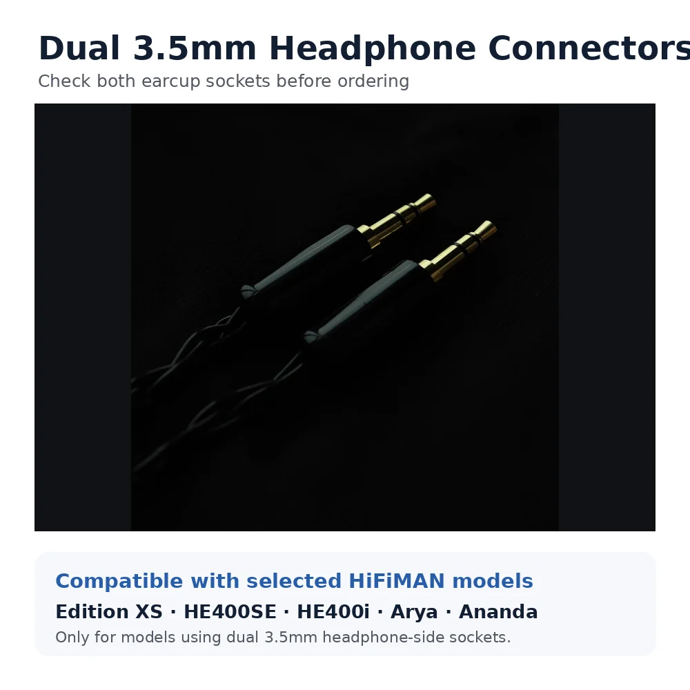 Фото HiFiMAN Edition XS HE400SE Arya Ananda Двойной кабель для апгрейда 3.5 мм, 8-жильный, посеребренный OCC, 1.2 м, с разъемами 2.5/3.5/4.4 мм, опция микрофона №2