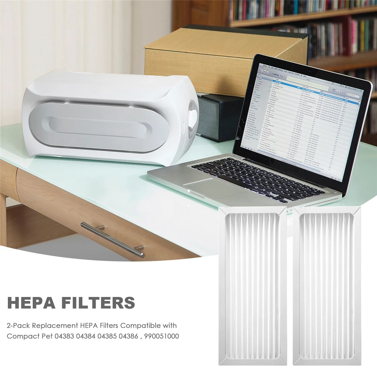 Сменные фильтры HEPA 2 шт. совместимые с TrueAir Compact Pet 04383 04384 04385 04386 990051000