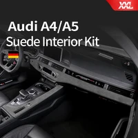 Interior Supplies Leather Central Control Gear Door Panel Decorative Stickers For Audi A4 B9 2021 2020 2019