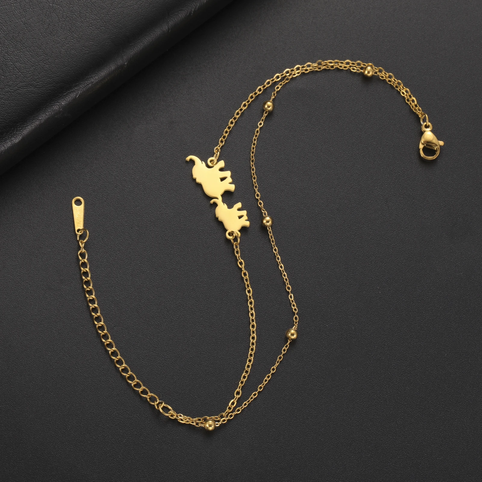 Прекрасный слон браслет из нержавеющей стали родитель и ребенок животное кулон