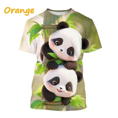 Новая футболка с 3D принтом панды, футболка с рисунком животных для мужчин и женщин, модная футболка с круглым вырезом и короткими рукавами