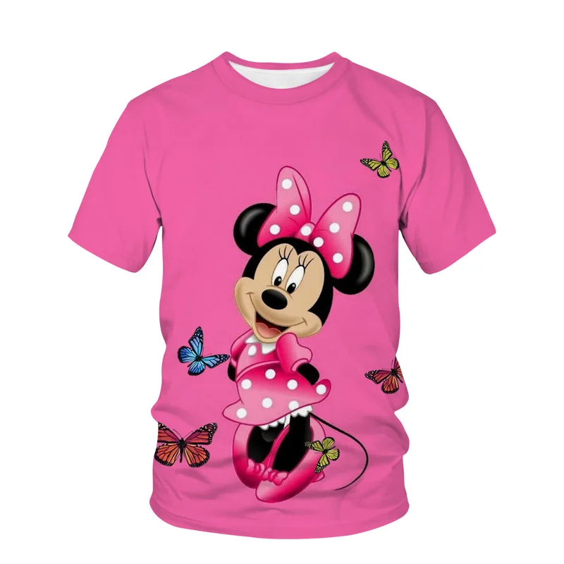 

Summer New Women's Graphic Printed T-shirt Mickey Minnie Avatar Disney T Shirts Girls Boys Kids Aesthetic Short Sleeve Tops