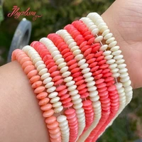 3x7mm rondelle heishi abacus coral stone spacer loose beads for diy necklace bracelet earring ring charms jewelry making 15