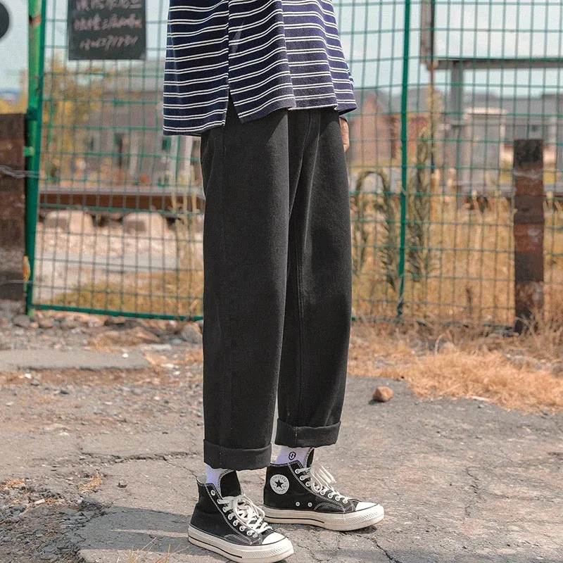 4-color Summer Jeans Men Fashion Retro Casual Straight Jeans Men Streetwear Hip-hop Loose Denim Pants Mens Trousers M-2XL