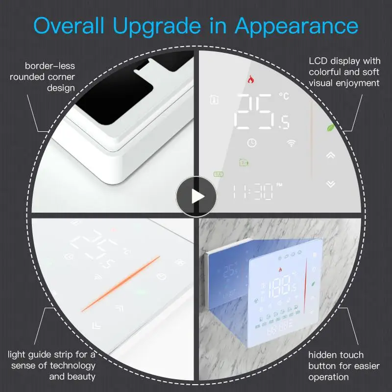 

Умный терморегулятор для теплого пола, с ЖК-дисплеем и сенсорным экраном