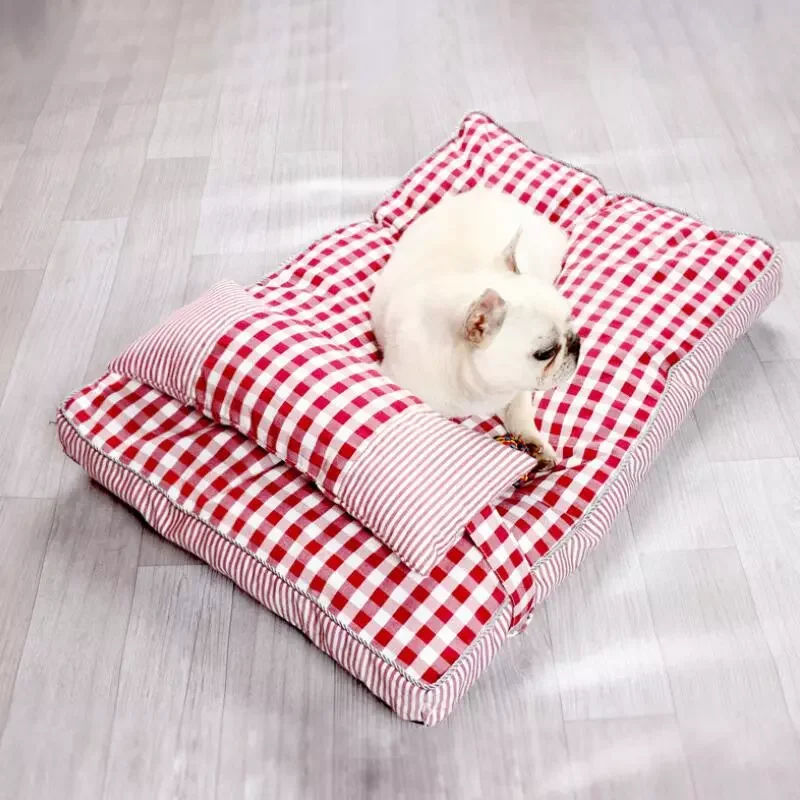 

2023 Lattice Pet Bed Soft Small Medium Dog Soft Pet Nest For Dogs Washable House Lounger Bench All Seasons Cat Puppy Kennel Mata