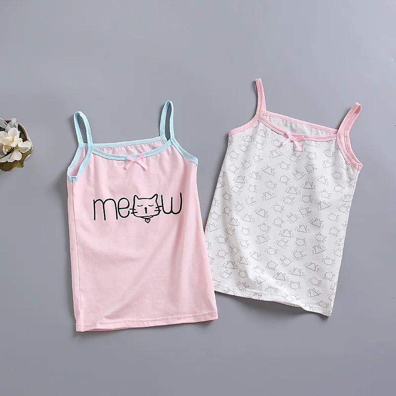 

Summer 2022 Girls Tank Tops Kids Underwear Cotton Children Undershirt Girl Singlet Teenager Camisole 2-10years