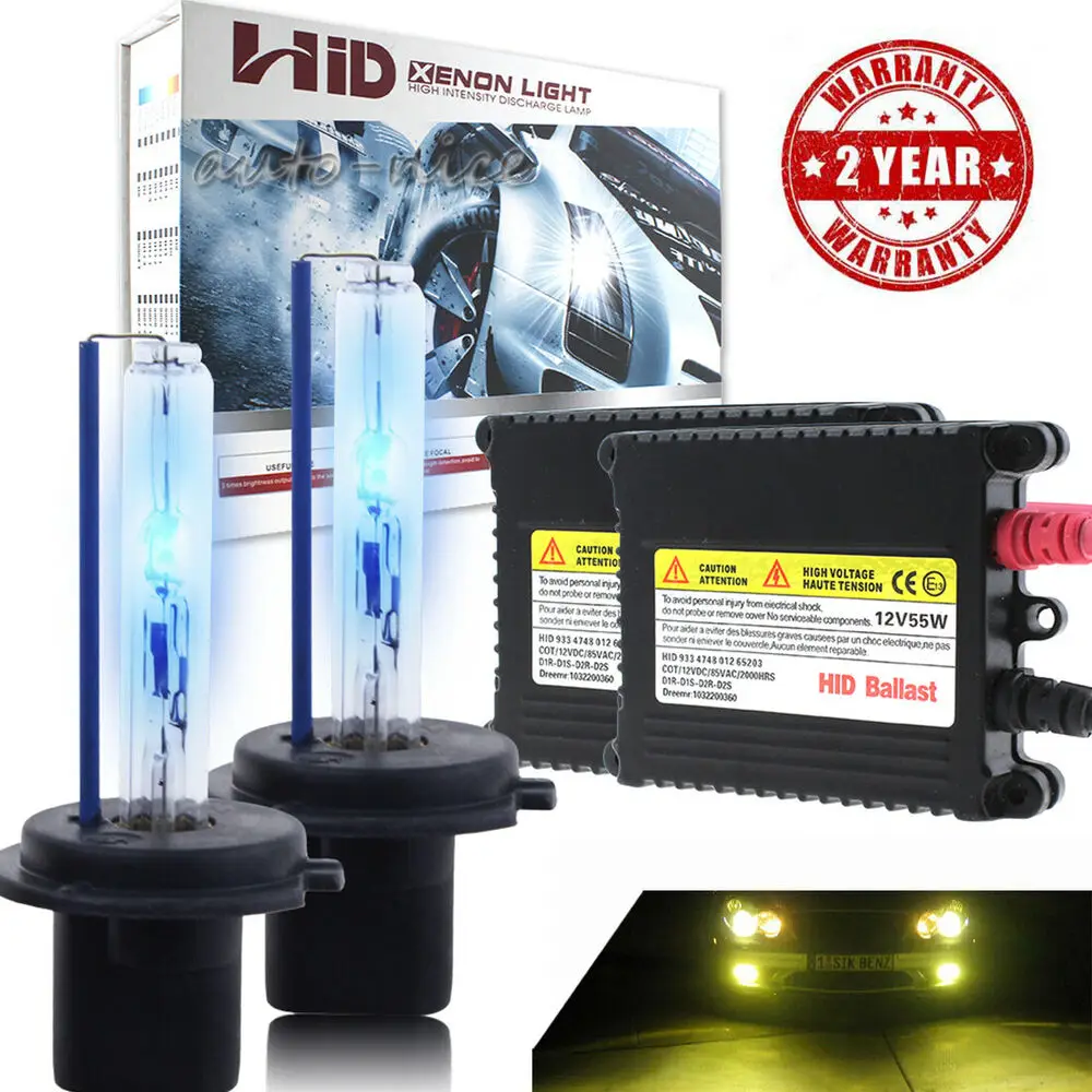 

55W Glofe Hid High/Low Beam Conversion Kit H7 Bulbs 3000K Amber Plug&Play 2X