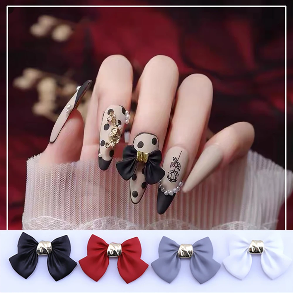 

10Pcs Bow Knot Ornaments Nail Art Charms Alloy Metal Nails Accessories DIY Frosted ins Nail Decorations Manicure Charms 16*24mm