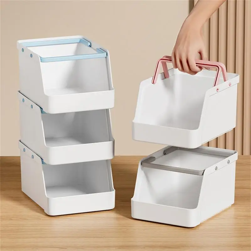

Simple Storage Box Desktop Jewelry, Cosmetics, Plastic Debris Storage Basket With Lid Box Fruit Toy Seasoning Storage Box