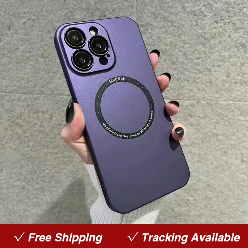 

Luxury Magsafe Len Protection Phone Case For iPhone 14 13 12 11 Pro Max Shockproof Fastion Cover Ins Fundas