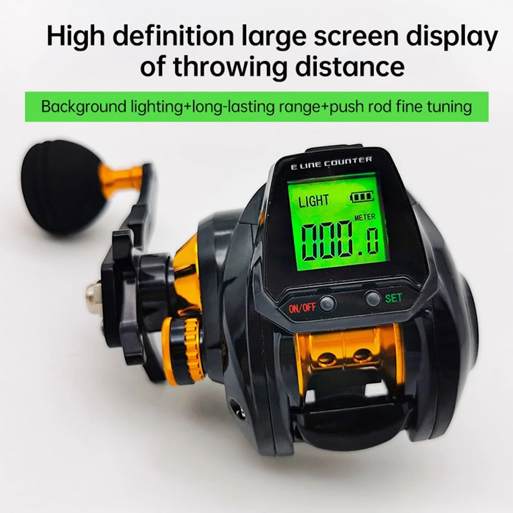 

6.3:1 Digital Fishing Baitcasting Reel With Accurate Line Counter Large Display Bite Alarm Left Hand Counting Fish Reels Tackle