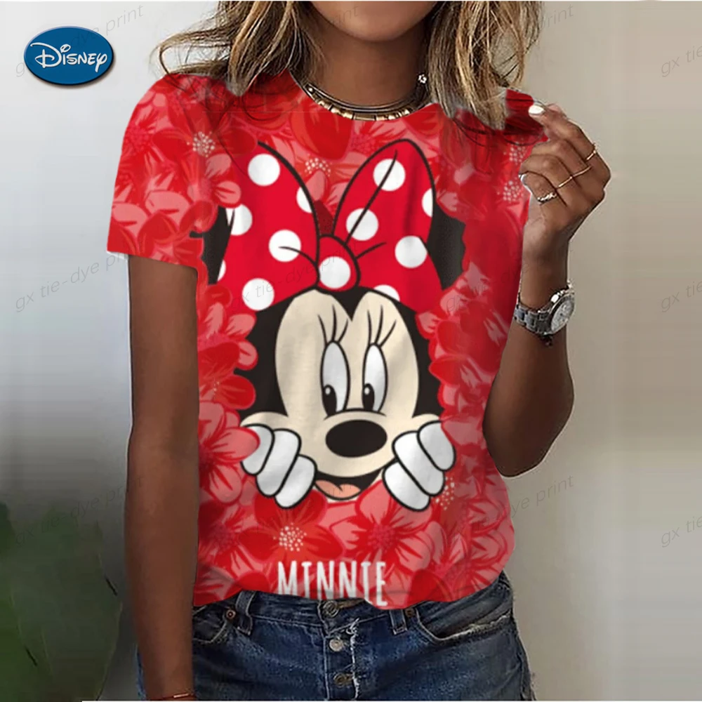 

T Shirt Clothing Summer Disney Mickey Mouse Print Clothes Short Sleeve Tee Women Lovely Trend 90s Fashion Graphic T-shirt Female