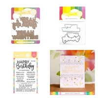 new happy birthday duo metal cutting dies stamps solid hot foil plate scrapbook diary decoration stencil embossing template