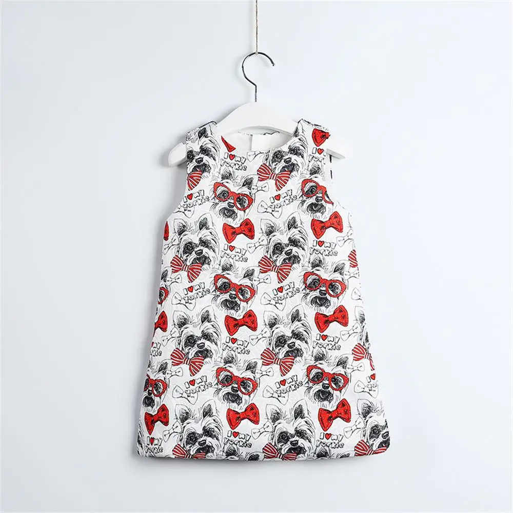 

DC1246 2023 New Children's Skirt Girls' Dog Pattern Jacquard Tank Top Skirt Baby Dress Wholesale of Children's Clothing