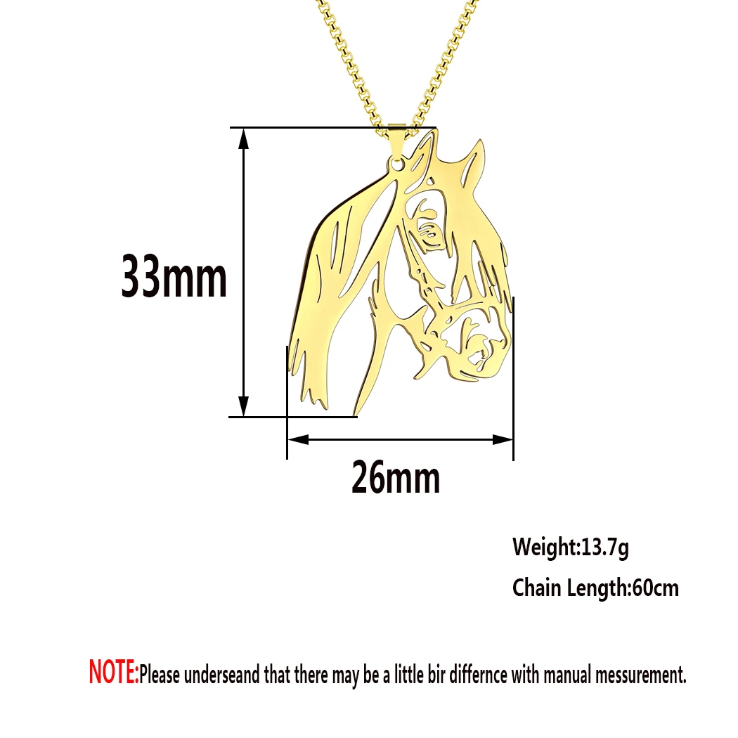 Ожерелье из нержавеющей стали в готическом стиле с головой лошади для женщин и
