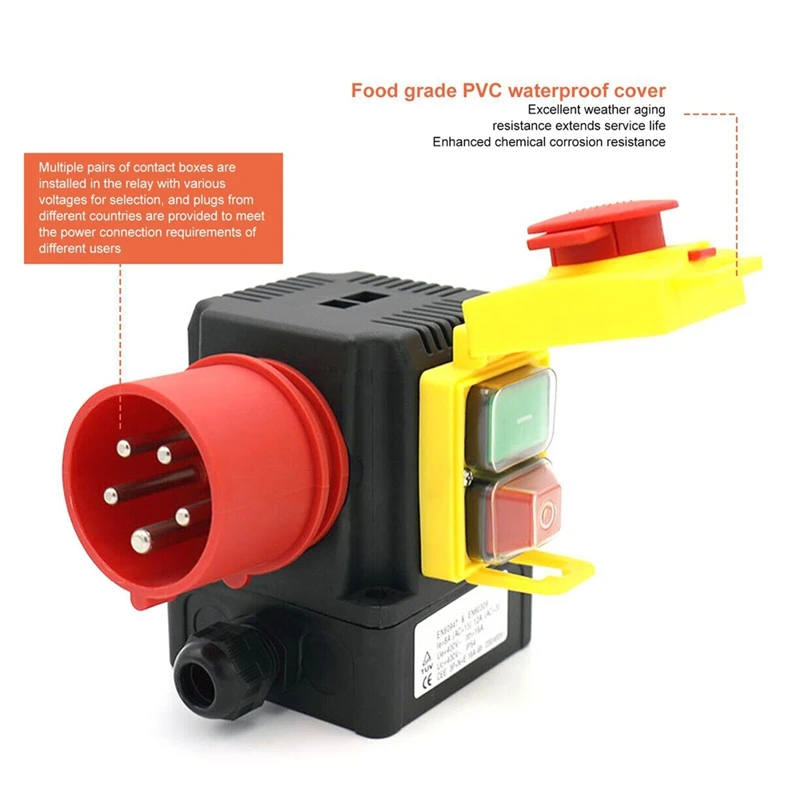 Многофункциональный магнитный аварийный выключатель KOA1L 2 в 1 250/400 В 16 А 5P