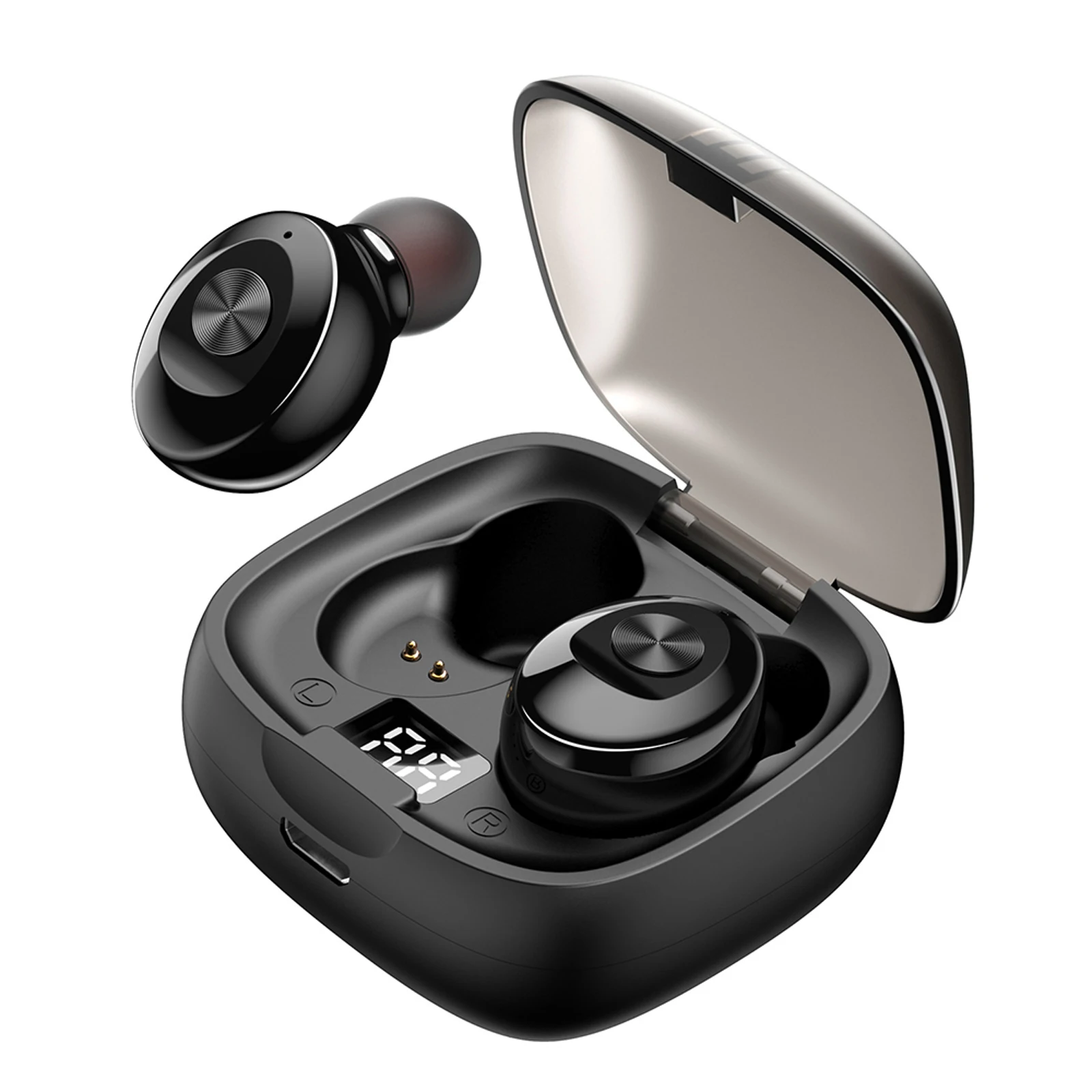 

Bluetooth 5.0 Wireless Headphones Mini Smart In-Ear Headset with Mic Pick Up Automatic Pairing Earbuds gaming Headset