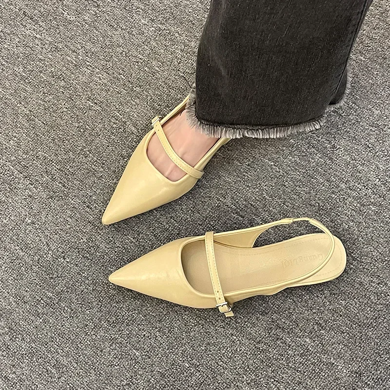 Женские сандалии новинка 2025 французские высококачественные туфли на низком