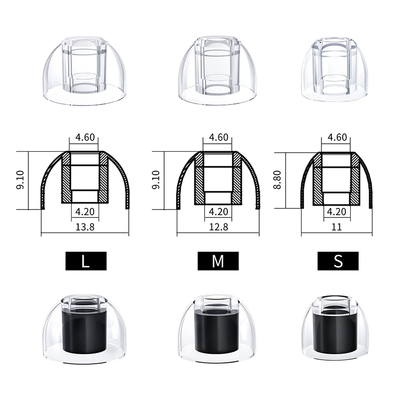 KBEAR KT01 жидкие силиконовые насадки S/M/L универсальные приятные для кожи сменные