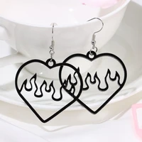 women creative personality fashion flame earring vintage acrylic hollow