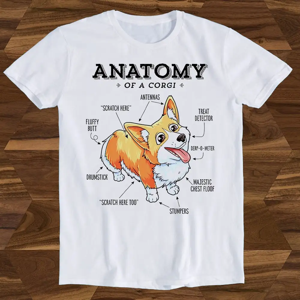 Анатомия корги Забавный щенок собаки Бестселлер Футболка Топ T423