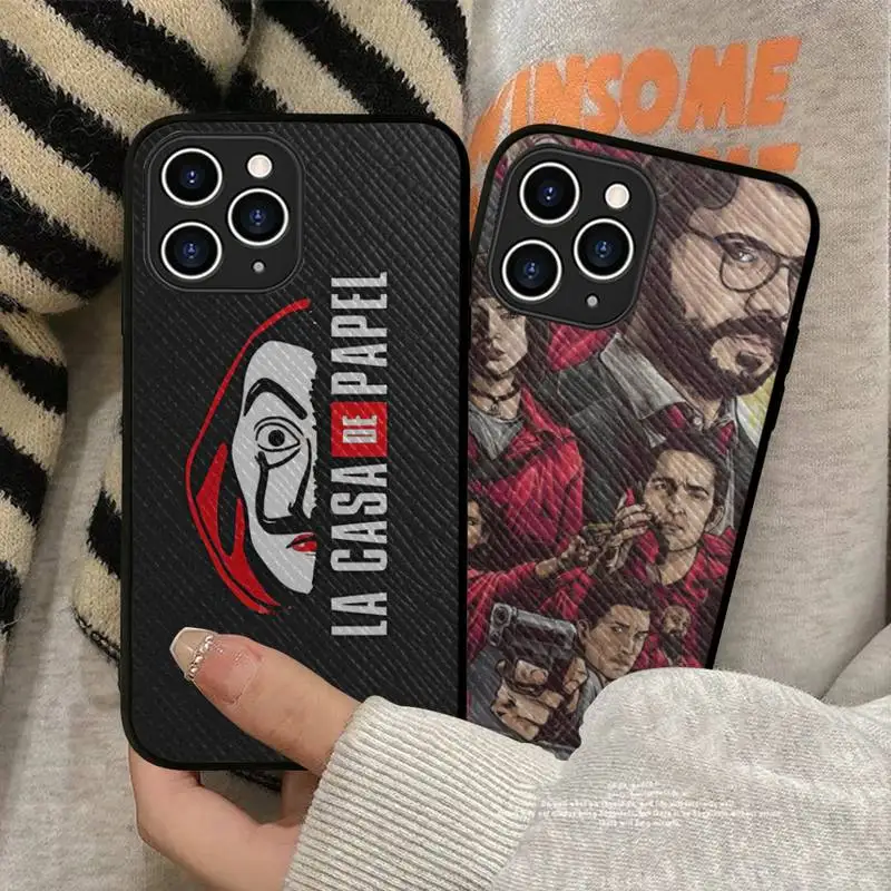 

Spain TV La Casa De Papel Phone Case Hard Leather Case for iPhone 11 12 13 Mini Pro Max 8 7 Plus SE 2020 X XR XS Coque