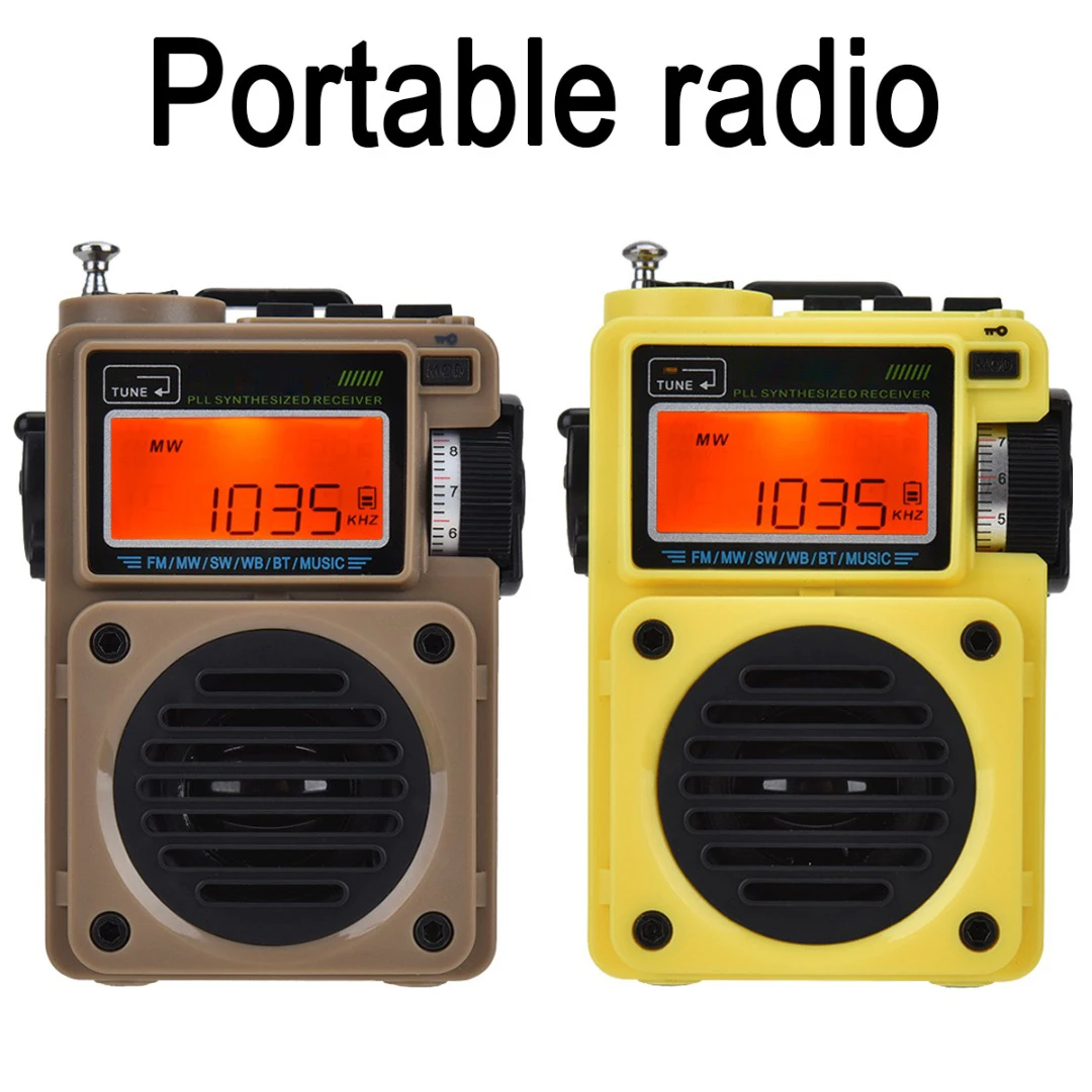 

1pc Full-Band Digital Radio Receiver FM/AM/MW Radio Stereo Speaker TF Card Music Player USB Charging Support Alarm Clock Lock
