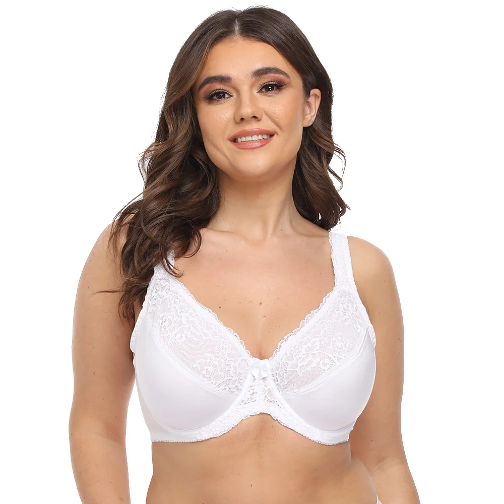Women Bra Plus Size Bras For Women Lace Embroidery Lingerie Gather Underwire Bras Perspective Bralette C D E F G H I Cup