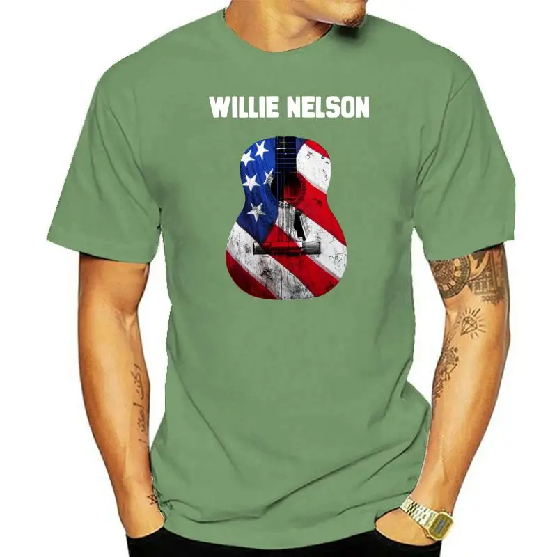 

Willie, Нельсон, символ гитары, страна, музыка, легенда, Мужская черная футболка, размер S-3XL