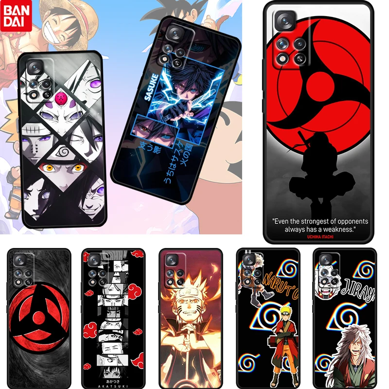 

Hot Anime NARUTO Logo For Xiaomi Redmi Note 11 10 11T 10S 9 9S 8 7 5G TPU Soft Silicone Black Phone Case Cover Fundas Coque Capa