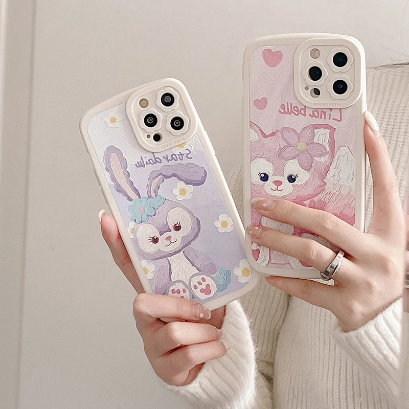 

Disney StellaLou Rabbit Phone Case For iPhone 13 11 12 Pro Max XS XR X 8 7 Plus SE 2 Camera Lens Protections Back Cover