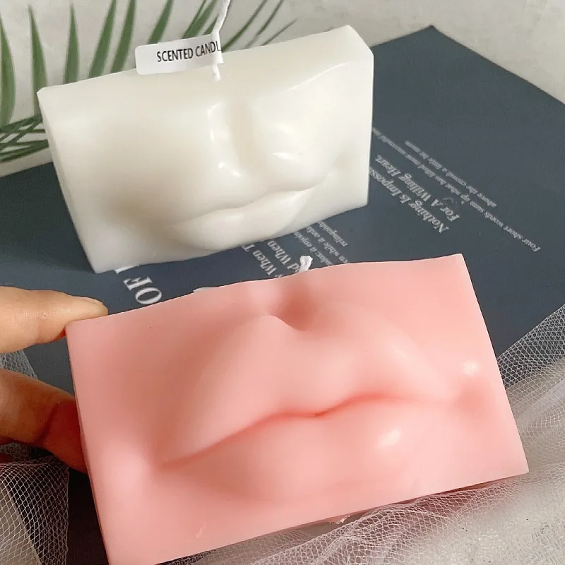 

Square Lips Scented Candles Aromatherapy Candle Home Modeling Ornaments Soy Candle Wedding Birthday Party Decor Photo Props