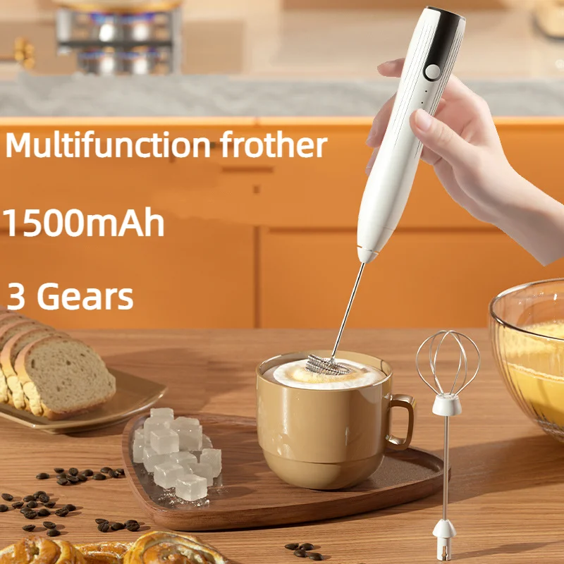 

3 In 1Electric Milk Frother Portable USB Egg Beater Mini Foam Maker Handheld High Speeds Drink Mixer Coffee Foamer Kitchen Tools