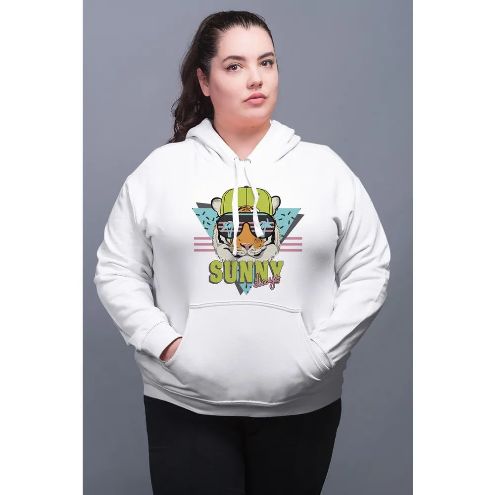 

Женская толстовка с капюшоном Dorlie Wear Sunny Days Tiger White