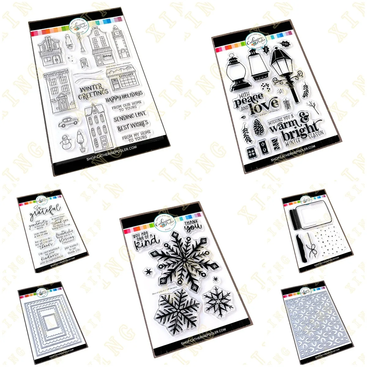 

Clear Stamps and Metal Cutting Dies Sets Dots Scallops Warm Bright for DIY Craft Making Greeting Card Scrapbooking Decoration