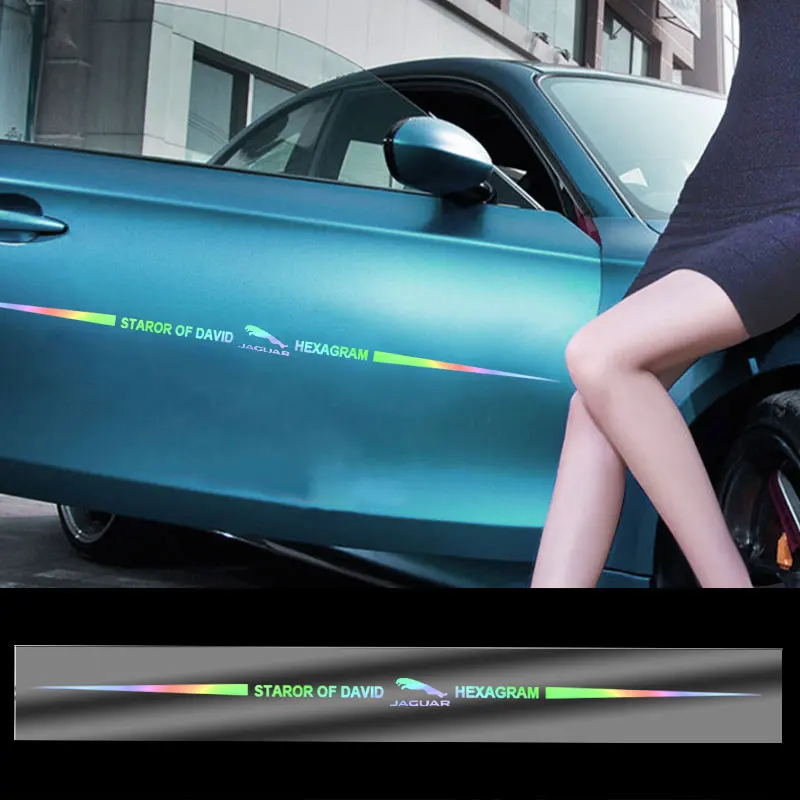 

Car Full Body Vinyl Laser Rainbow Side Strip Styling Decal Stickers For Jaguar XF XE F-Pace X-Type S-Type F-Type E-Pace I-PACE