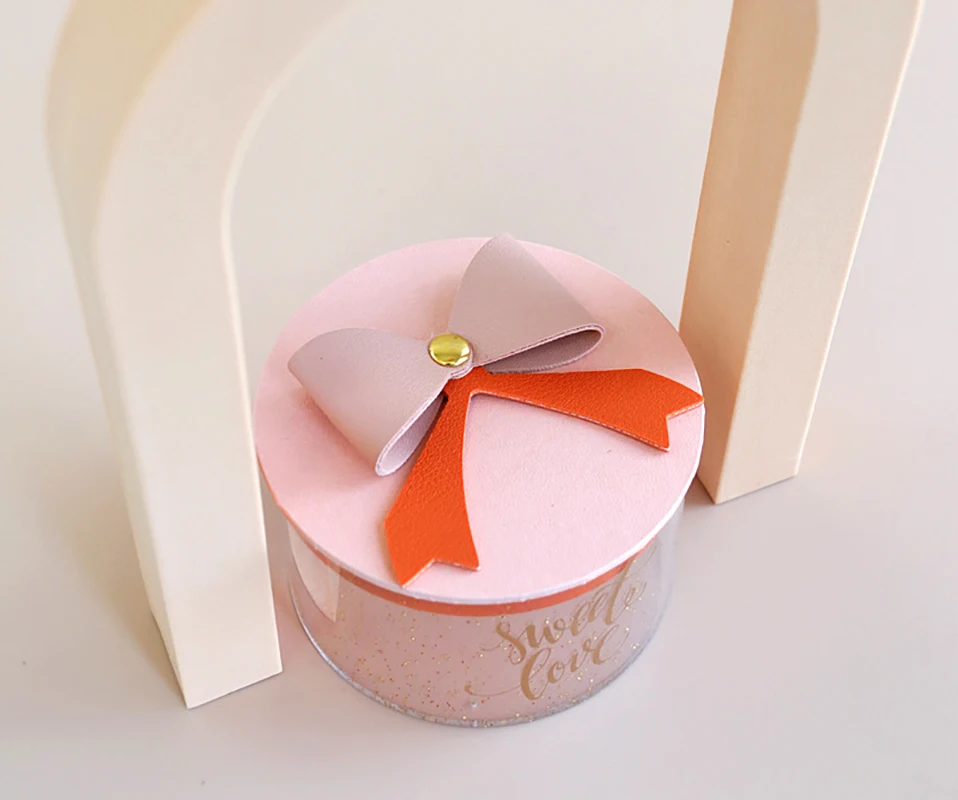 Креативная прозрачная Цилиндрическая Коробка для конфет кожаные свадебные