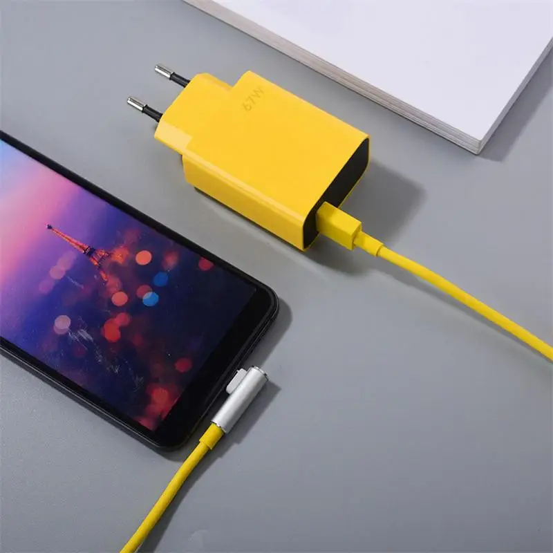 67 W Charger Plug Set Elbow Design Super Fast Wall Charger With Smart Chip And Type C Cable Power Adapter With Folding Plug