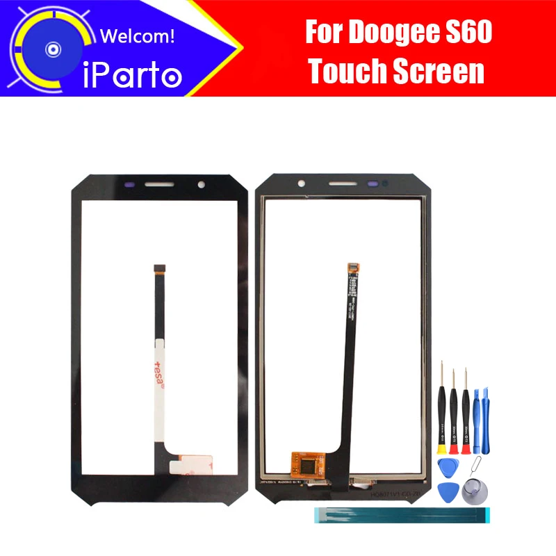 

5.2 inch Doogee S60 Touch Screen Glass 100% Guarantee Original New Glass Panel Touch Screen For S60 + tools+Adhesive