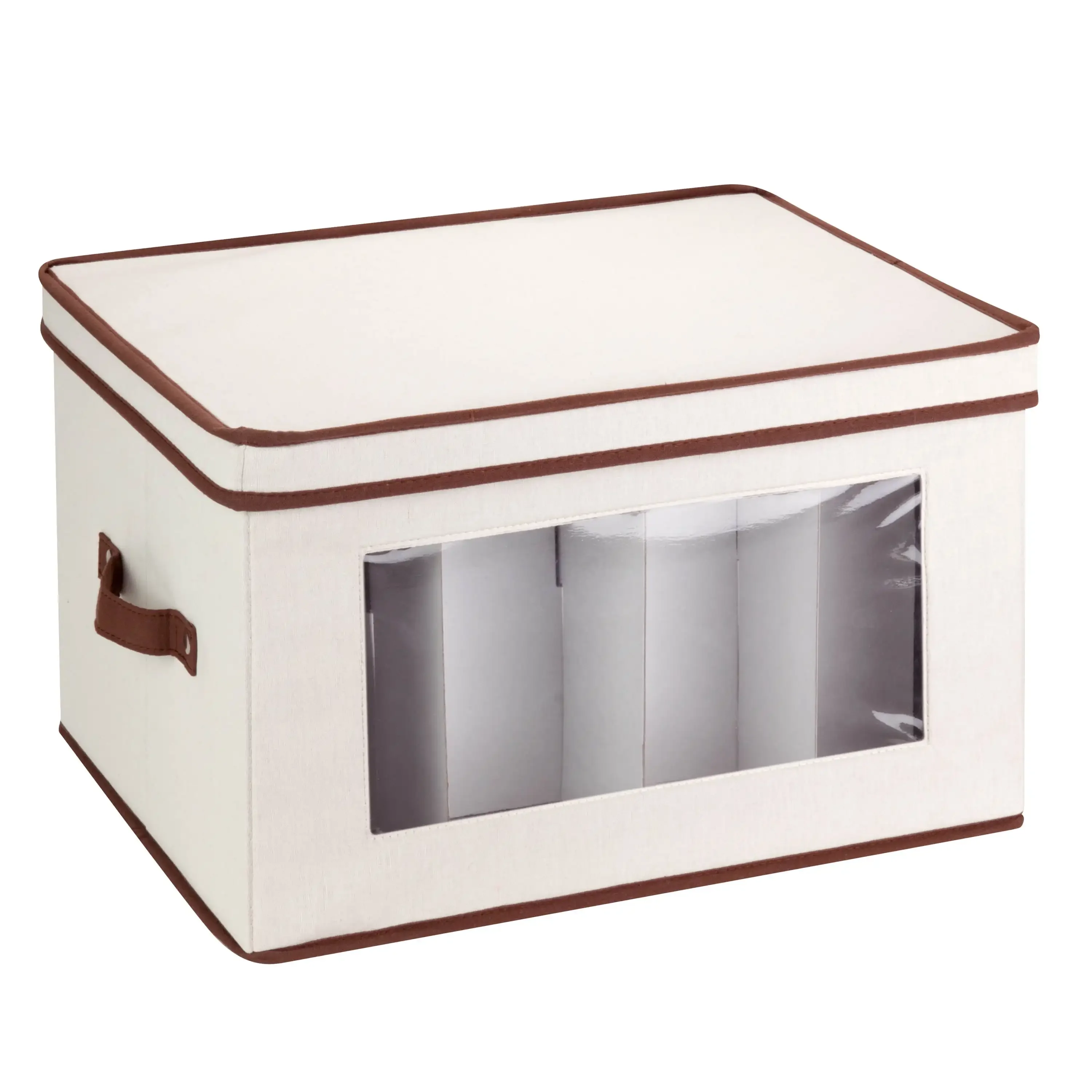 

Honey Can Do Canvas Window Storage Box with Lid, Natural, 18" X 14" Clothes Organizer Storage Box Fast Transportation