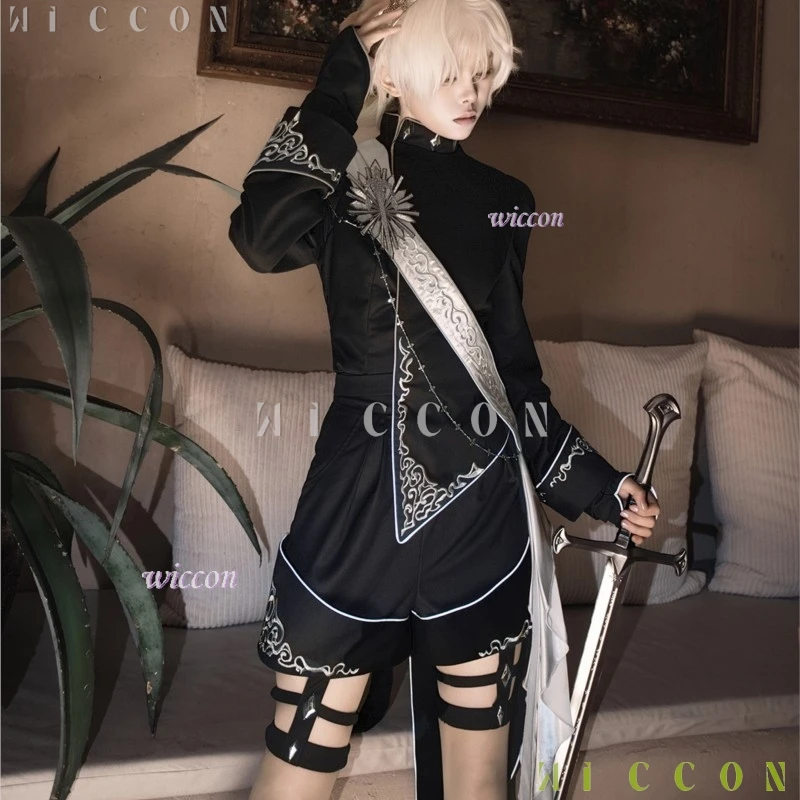 Оригинальный комплект Jirai Kei Ouji Gothic Lolita – наряд в стиле принца с декоративными элементами для фембой-персонажей, включающий пояс, блузку и шорты. (art.: 3920dbcc27bb1) - 3920dbcc27bb1