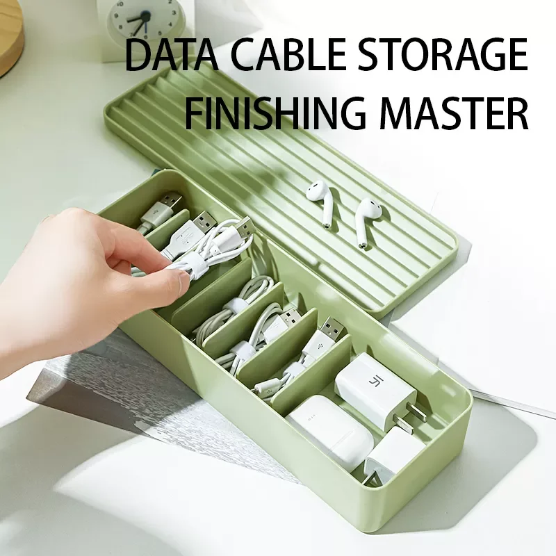 

2023 Data Cable Storage Box Cover Dustproof Power Wire Tray Network Charger Cable Tube Earphone Cable Organizerstorage holder s