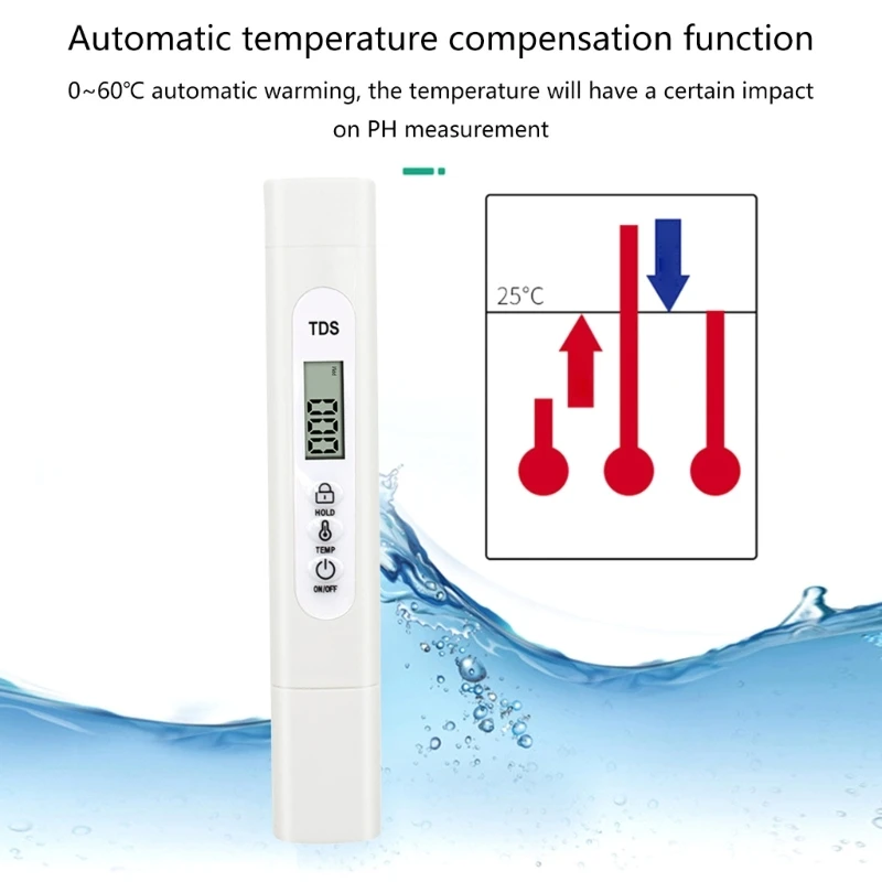 

DigitalWater Quality Tester TDS/Temp Meter Multifunction Water Analyzer Pen