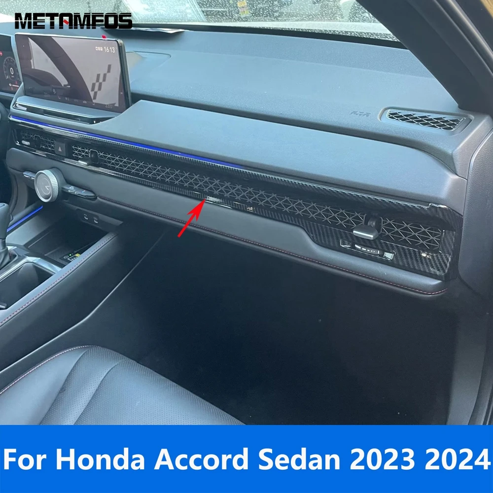 

Центральная консоль из углеродного волокна для Honda Accord Sedan 2023 2024 панель приборной панели крышка выпускного отверстия вентиляционного отверстия отделка Аксессуары Стайлинг автомобиля