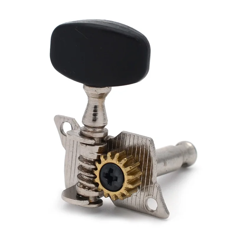 2R 2L никелированные укулеле колышки для тюнинга гитары тюнеры с Черной головкой -