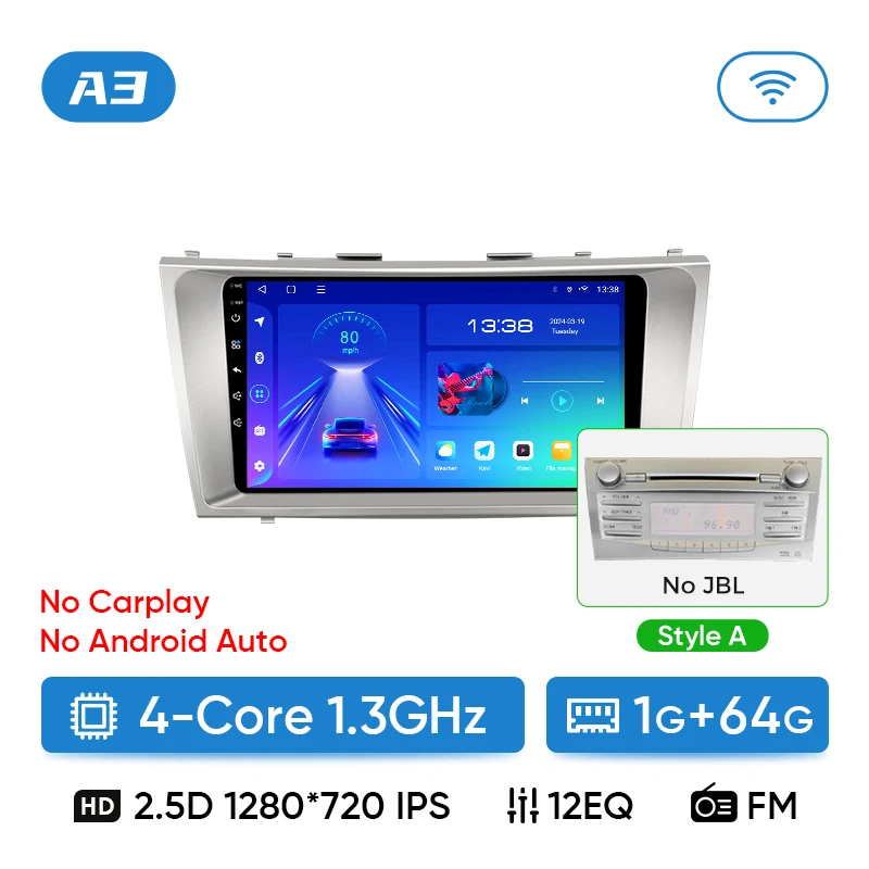 

Автомобильный радиоприемник Ainavi для Toyota Camry 2006 2007 2009 2010 2011 XV40, беспроводной Carplay Android, авто аудио, автомобильный мультимедийный плеер, HDMI